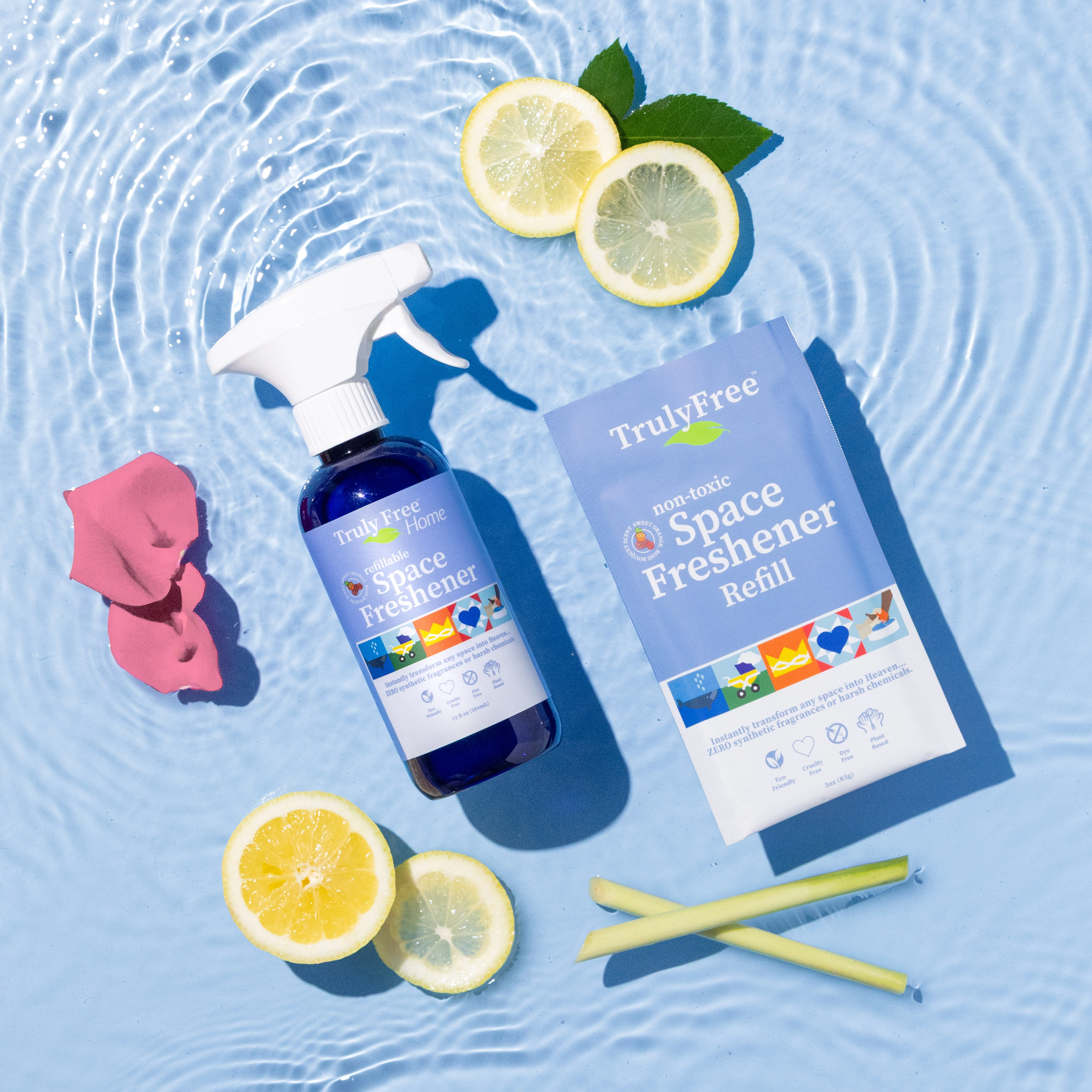 Truly Free Home Space Freshener Starter Kit, Lemongrass Essential Oil